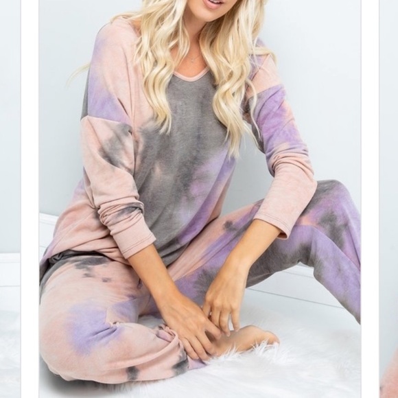 🌪MAUVE CHARCOAL FRENCH TERRY JOGGERS - Picture 5 of 6